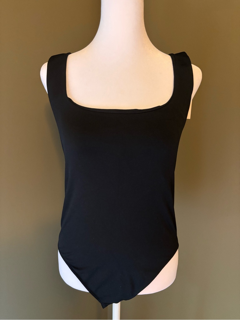 NWT Classic Black Square-Neck Bodysuit 2 snap